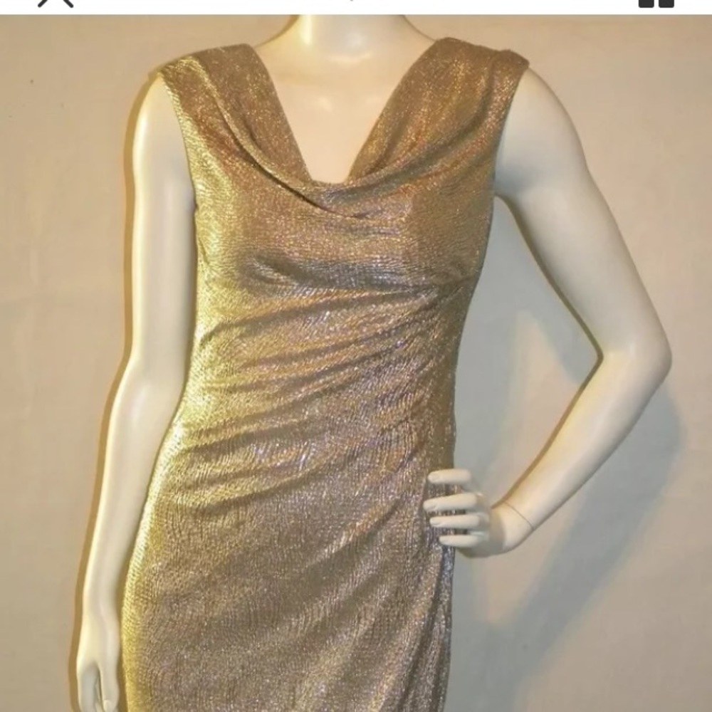 Ralph Lauren gold cocktail dress